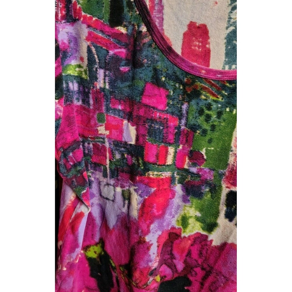 Orientique Naturally Austrailian Blouse Art City Size XL 3/4 Sleeve Cotton - Picture 5 of 7